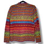 North Style Sweater Multicolor Striped Cardigan Rainbow Colorful Striped Medium Red Photo 3