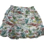 Sigrid Olsen  Skirt Womens Small White Botanical Floral Ruffle‎ Hem Summer Mini Photo 1