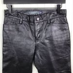 Gap Vintage Y2K 2000s Boot Cut Genuine Leather Black Pants Bikercore Size 2 Photo 2