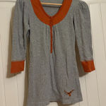 Texas Longhorns Shirt Women's Large Gray Waffle Knit Burnt Orange Trim Touch Tag Photo 0