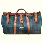 Ralph Lauren Green Navy Black Watch Plaid Boston Weekend Travel Duffle Bag 52cm Photo 0