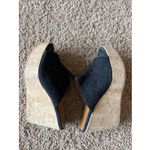 RossOro Classic Black Suede Leather Cork Wedge Mule Sandal Shoes Italy EU 35 Size 5 Photo 6