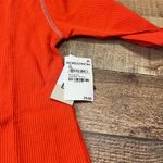 BP NEW Women's Orange Fiesta Cropped Knit Long Sleeve Henley Sz XS Oversize Fall Photo 4