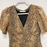 Abercrombie & Fitch Women Small Dress Short Sleeve Vneck Button Up Animal Print Photo 1