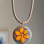 Handmade quality Czech glass flower bead fairy boho vintage retro style necklace🌿✨ Photo 0