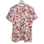 Karl Lagerfeld  Floral Top Women Size M Pearl Button Down Popover Multicolor Photo 1