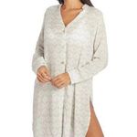 J Valdi Swim Cover Button Front Semi Sheer Swiss Dot Geometric Gray White L Size L Photo 0