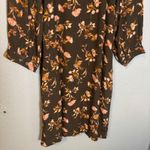 Garnet Hill Jardin Crepe Mini Dress Size XS Brown Floral Fall Boho Photo 8