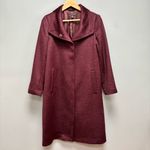 Eileen Fisher  High Collar Wool & Alpaca Blend Coat Casis Maroon XXS Photo 5