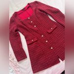 Red Tweed Button Photo 1