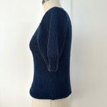 Vintage Casual Corner Blue Knit V Neck Short Sleeve Top Pullover XS/S Photo 3