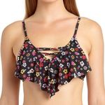 California Waves Floral Flounce Bikini Swim Top Photo 0