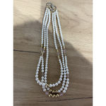 Pearls Necklace Triple Strand Pink Beads Clasp‎ Photo 1