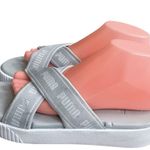 Puma Women's Size 8.5 Platform Tape Slides Cross Strap Logo Sandals White/Gray
6 Photo 0