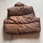 Amazon  Puffer Vest Cropped Brown Photo 2