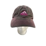 Adidas Womens Adjustable Distressed Baseball Cap With Pink Stitching & Embroider Photo 1