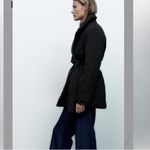 ZARA NWT black belted tie belt puffer jacket coat Photo 2