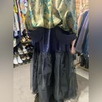 Jessica Howard Blue Green And Metallic Gold Pleated Formal Evening Gown Maxi Dress Photo 8