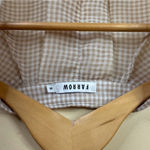 Farrow Womens Gingham Open Front Tie Blouse Long Sleeve Size Small Beige Y2K Tan Photo 1