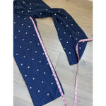 Hill House Navy Jeweled Jammie Bottoms Pants rhinestone buttons drawstring Sz S Photo 2