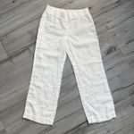 Lilly Pulitzer  Deri Palazzo Wide Leg White Linen Summer Vacation Pants Large Photo 1