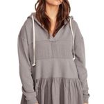 Free People Sail Away Hoodie Women’s Size S Ruffle Tiered Gauzy Gray Photo 0