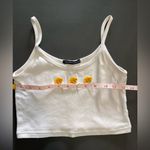 Brandy Melville  JOHN GALT White Crop Tank Top Flowers Women’s One Size EUC Photo 6