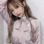 Japanese Swankiss Silky Satin Lace Victorian Cottagecore Pink Blouse Shirt Top Size XS Photo 0