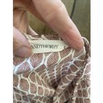 Andthewhy  Deep V Neck Leaf Pattern Maxi Dress‎ Medium Smocked Waist Retro Trad Photo 8