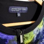 Jones New York Signature Black + Watercolor Print Cardigan Zip Up Women's Small Photo 2