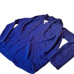 AQUA Halogen 100% Cashmere Royal Blue Open Front Cardigan Shrug Size L Photo 3