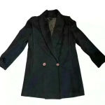 Jules Miller Black Oversize Wool Vintage 1980's Coat, Big Shoulders, S/M. Photo 0