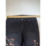 Style & Co  Curvy Ankle Jeans Black Floral Embroidered Women's Photo 3