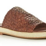 St. Agni Women's Tuscan Woven Espadrille Slide Sandals Leather Brown EU 40 EUC Size 9 Photo 0