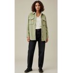 Reformation Giles Oversized Faux Fur Shirt Jacket, Green, Small Photo 5