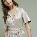 Anthropologie Sabina Musayev  Mercury Silver Metallic Shirt Dress Size M Photo 11