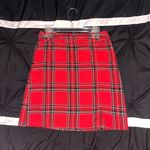 No Boundaries Red plaid mini skirt Photo 0