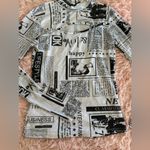 J for Justify  2000s Newspaper 90s Semi Sheer Stretch Long Sleeve Size M Photo 2