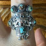 Matrix Turquoise Kachina Doll Ring Size 9 Silver Photo 0