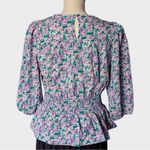 Anthropologie  Pleione smocked 3/4 sleeve blouse Photo 1