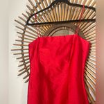 Ann Taylor VTG 90’s Red Silk Shantung Spaghetti Strap Dress w/Embroidery Rachel Photo 3