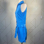 Adam Lippes  Adam Plus Eve Shirt Dress Sleeveless Mini Button Tie Blue Size 6‎ Photo 5
