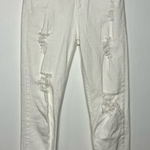 ZARA โ Woman high rise straight leg jeans off white distressed size 02 Photo 0