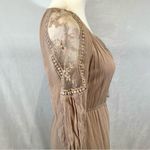 Purple Snow Mocha taupe lace shoulder detail dress size small Photo 2