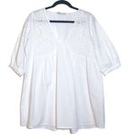 ZARA  White Lace Babydoll Top Size Medium Photo 0