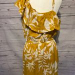 Old Navy  Mustard One Shoulder Dress with White Floral Pattern Photo 4