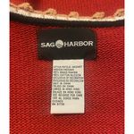 Sag Harbor Vtg  Embroidered Cardigan‎ Medium Red Ramie Feminine Novelty Lipstick Photo 4