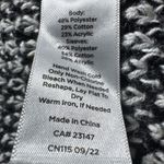 Talbots  Black White Striped Knit Open Front Fringe Cardigan Sweater Women's L Photo 3