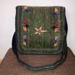 Green Wool Embroidery Crossbody Purse Made in Guatemala Photo 0
