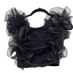 Free People  Black Ruffle Crop Top Photo 1